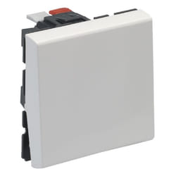 LEGRAND Interrupteur Poussoir simple 6A 2 modules Mosaic blanc avec enjoliveur blanc