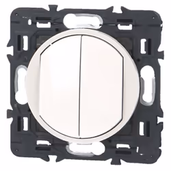 Bouton poussoir avec va et vient blanc à connectique sans vis.Montage encastré ou en saillie, par vis seulement.A compléter d ...