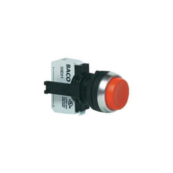 Baco - BAL21AB01A L21AB01A Bouton-poussoir collerette plastique, chromé rouge 1 pc(s)