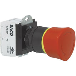 BACO L22ER01D Arrêt d'urgence collerette plastique, noir 600 V 10 A IP69K 1 pc(s) D74129