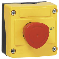 LBX10410 Bouton d'arrêt d'urgence, Bouton champignon en boîtier 240 v/ac 2.5 a 1 nf (r) IP66 1 pc(s) D79380 - Baco
