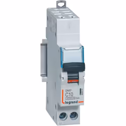Disjoncteur Phase+Neutre DNX³4500 6kA arrivée borne automatique sortie borne à vis 1P+N 230V 10A courbe C 1 module LEGRAND 40 ...