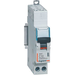 Disjoncteur Phase+Neutre DNX³4500 6kA arrivée automatique sortie borne à vis 1P+N 230V 10A courbe C 1 module LEGRAND 406881