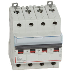 Disjoncteur - LEGRAND - DX³10000 - 16kA - tétrapolaire - courbe C - 63A