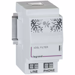 Filtre maître pour accès téléphone et internet dans coffret multimédia Optimum 2 modules LEGRAND 413011 Filtre maître pour ar ...