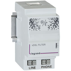 Legrand - Filtre maître pour accès téléphone et internet dans coffret multimédia Optimum 2 modules 413011