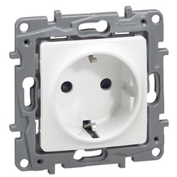 Protection de prise de terre - LEGRAND - 664731 - 2P+T - Blanc - Rectangulaire