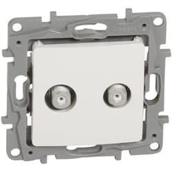 Legrand - prise tv double pour réseaux cables niloé 'f' a visser pur 664766