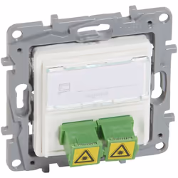 Prise optique Niloé 2 traversées SC/APC simplex avec volet de protection Pur LEGRAND 664779Prise optique Niloé 2 traversées S ...