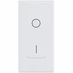 Interrupteur bipolaire 1P 16A Legrand Vela, symbole O/I sérigraphié, 1 module, couleur blanche. À appliquer sur les supports ...