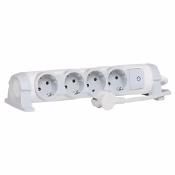 C2G 80825, 3 m, Intérieure, Gris, Blanc, 4 sortie(s) CA, 230 V, 16 A