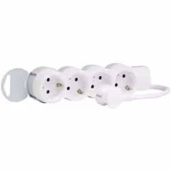 Prise multiple standard 4x2P+T 1,5 m Legrand.- Sans interrupteur.- Extra-plat.- Possibilité de montage mural.- Avec prise 90º ...