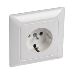 Prise électrique - Legrand - Prêt à poser - Prise simple - Blanc - Rectangulaire