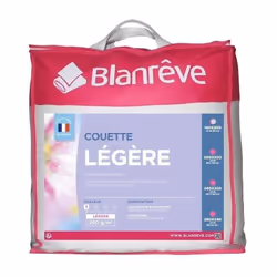 Couette légere en microfibre - 140 x 200 cm - Enveloppe : Microfibre 100% polyester - Garnissage : 100% polyester fibre creus ...
