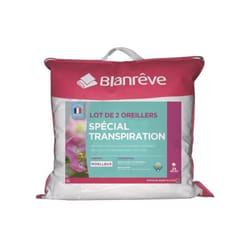 Les Tendances - blanreve lot de 2 oreillers spécial transpiration - 60 x 60 cm - blanc LOTRAHP--6060