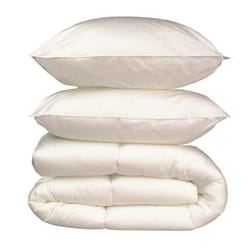 Pack linge de lit Microfibre - 1 Couette chaude 220x240 cm + 2 Oreillers 60x60 cm blanc