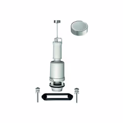 Mécanisme de chasse simple volume à tirette pour réservoir Aspirambo Porcher. Bouton chromé. Trop plein réglable. Livré avec  ...