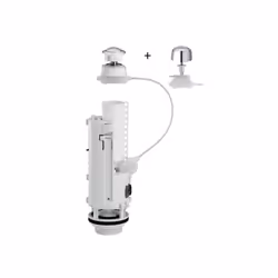Mécanisme de chasse économiseur d’eau double volume compact. garantie 10 ans.compatible avec les trous de réservoir 6 mm. mod ...