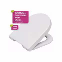 Abattant de WC de marque SIAMPAbattant pour WC recouvrant forme droite, en résine thermodurcissable, garantie 2 ans. - Siamp  ...