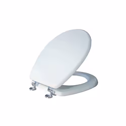 Abattant pour WC en MDF. garantie 1 an. blanc. 2.8 kg. Dimensions L 425 mm et l 370 mm. angle d’ouverture 98°. À installer su ...