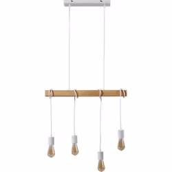 Craquez pour cette suspension luminaire très tendance ! Son style industriel et son mélange de matériaux en bois et en métal  ...