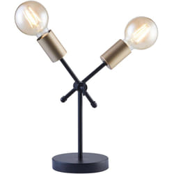 Les Tendances - Lampe de table 2 lampes 14x4,5x30 cm en métal noir