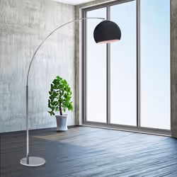 Ce lampadaire arc en PVC et métal noir accentue l'élégance de votre intérieur avec sa forme moderne et sa structure imposante ...