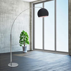 Lampadaire arc 30x30x166 cm en pvc et métal noir