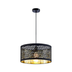 Les Tendances - Suspension pour abat-jour en tissu perforé - Miko - d 43 x h 24 cm - Noir - Livraison gratuite