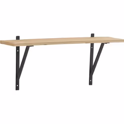 Les Tendances 204968 étagères Tablette flottante Mural Métal, Bois Beige, Noir