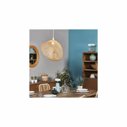 Cette jolie suspension en bambou naturel renforcera le côté naturel de votre décoration d'intérieur en toute sobriété. Confec ...