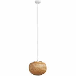 Introduisez une touche exotique à votre décoration d'intérieur avec cette superbe suspension en bambou naturel . La lampe se ...
