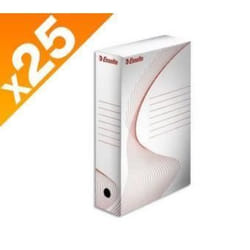 Esselte 128001 Boîte à archives Carton Rouge, Blanc