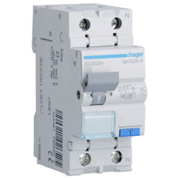Hager - Magnétothermique Différentiel 1P+N 32A 4.5kA 30mA courbe c type ac ADC832H