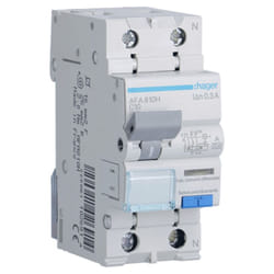 Hager - Magnétothermique Différentiel 1P+N 10A 4.5kA 300mA courbe c Type a 2M AFA810H