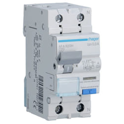 Hager - Magnétothermique Différentiel 1P+N 20A 6kA 300mA courbe c Type a 2M AFA920H