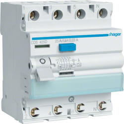 Hager CDS425D coupe-circuits Disjoncteur différentiel Type A 4 module(s)