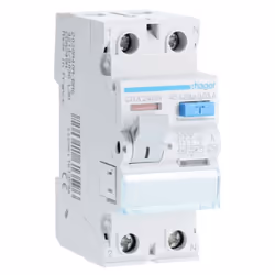 Intérrupteur disjoncteur à courant résiduel pur (disjoncteur différentiel) Hager, 2 modules, connexion DIN (universel pour n' ...