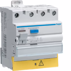 hager cfc825f - interrupteur différentiel - 25 ampères - sensibilité 300 ma - 3 pôles + neutre - type ac - vis / vis. interru ...