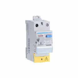 Interrupteur différentiel 1P+N 25A 30mA type haute immunité à bornes décalées HAGER CDH125F Position du neutre: gauche Nombre ...