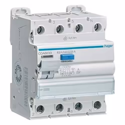 Fi-Schutzschalter - HAGER - Cda663D - 63A - 30mA - 4P