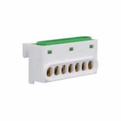Bornier terre 7 raccordements IP2X HAGER GZ07E Description Bornier de terre HAger 7 raccordements,IP2X nombre de positions de ...