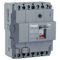 Interrupteur magnétothermique Hager 4P 125A 18KA X160 boîtier moulé HDA126L