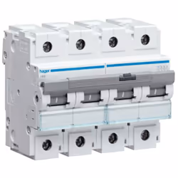 Interrupteur mangnetotermique Hager 4P 100A 10KA C 6 modules HMF490. Caractéristiques techniques: Tension nominale d'utilisat ...