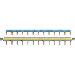 Barres de pontage SanVis 1P 63A à languette 10mm² phase et neutre, 13 modules