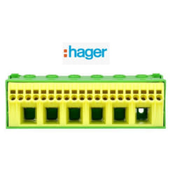 Hager - Kn26e Bornier De Terre Automatique 'sanvis' Pour Coffret Gamma - 20x4mm² + 6x25mm²
