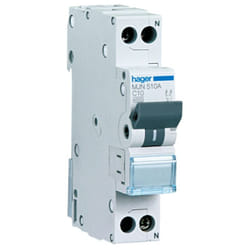 Hager - Interrupteur magnétothermique 1P+N 10A 4.5 ka c 1 modules MJN510A
