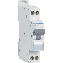 Disjoncteur 16A 1P+N 3kA courbe c connexion à vis 1 Module