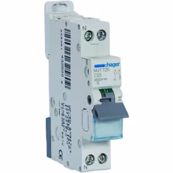 Disjoncteur 1P+N 4.5-6kA courbe C - 25A 1 module