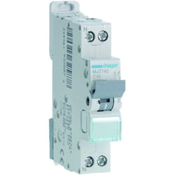Disjoncteur 1P+N 4.5-6kA courbe c 40A 1 module Hager MJT740